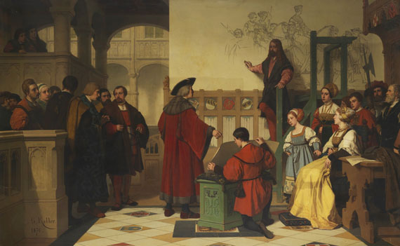 Wilhelm (Guillaume) Koller - Albrecht Dürer wird von Kaiser Maximilian bei der Arbeit besucht