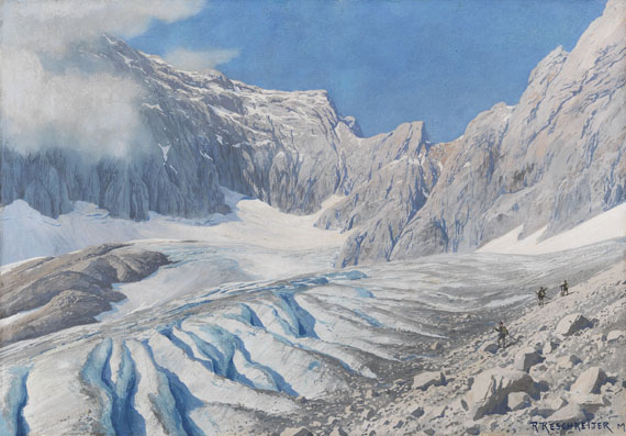 Rudolf Reschreiter - Auf dem Höllentalgletscher (mit Blick auf die Zugspitze)