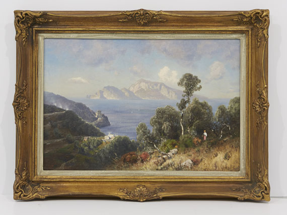 Ascan Lutteroth - Italienische Küstenlandschaft mit Blick auf Capri - Frame image