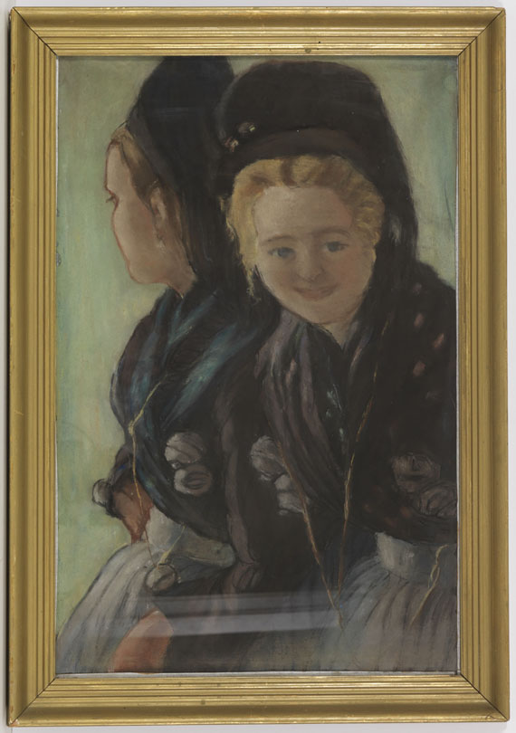 Otto Heinrich Engel - Zwei junge Frauen in Föhrer Tracht - Frame image