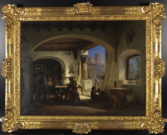Wilhelm Gail - Picadores in einer spanischen Taverne am Fuße der Alhambra - Frame image