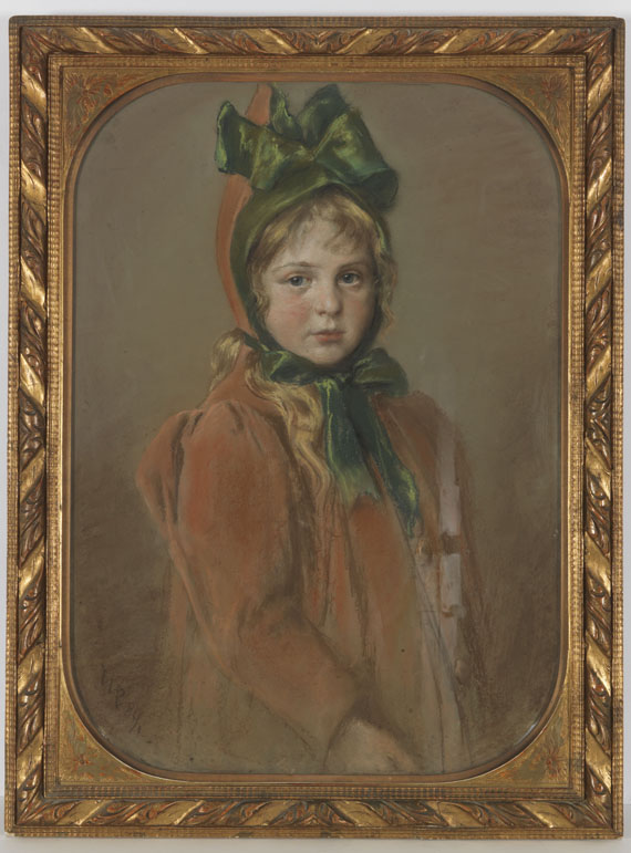 Räuber - Mädchenporträt mit grüner Schleife (Die Tochter des Künstlers)