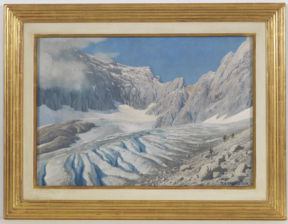 Rudolf Reschreiter - Auf dem Höllentalgletscher (mit Blick auf die Zugspitze) - Frame image