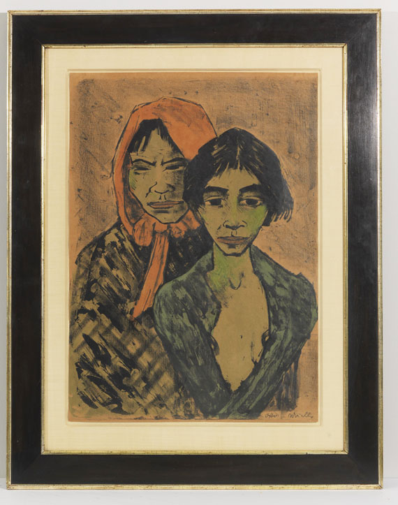Otto Mueller - Zwei Zigeunerinnen (Zigeunermutter mit Tochter) - Frame image