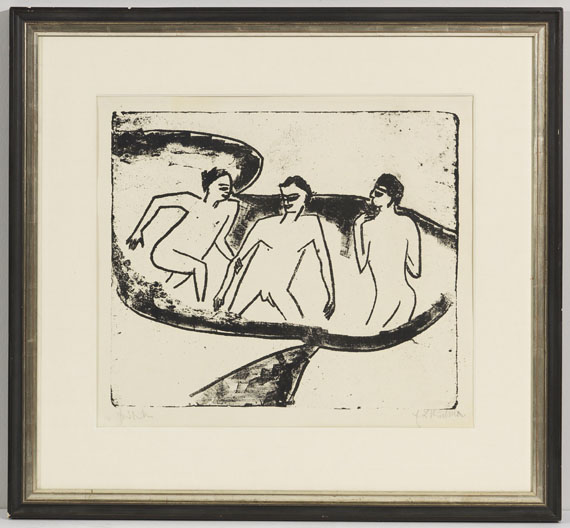 Ernst Ludwig Kirchner - Drei Akte im Wasser, Moritzburg - Frame image
