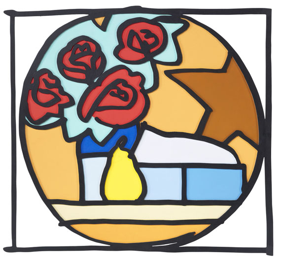 Tom Wesselmann - Still life with four roses and pear