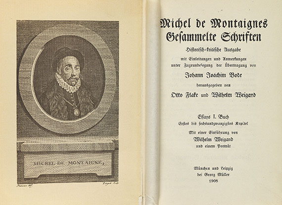 Michel de Montaigne - Gesammelte Schriften. 8 Bde. 1908-1911