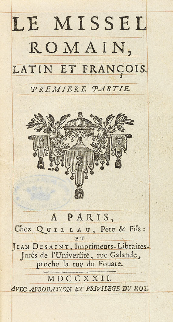 Einbände - Le missel romain. 1722. 4 Bde.
