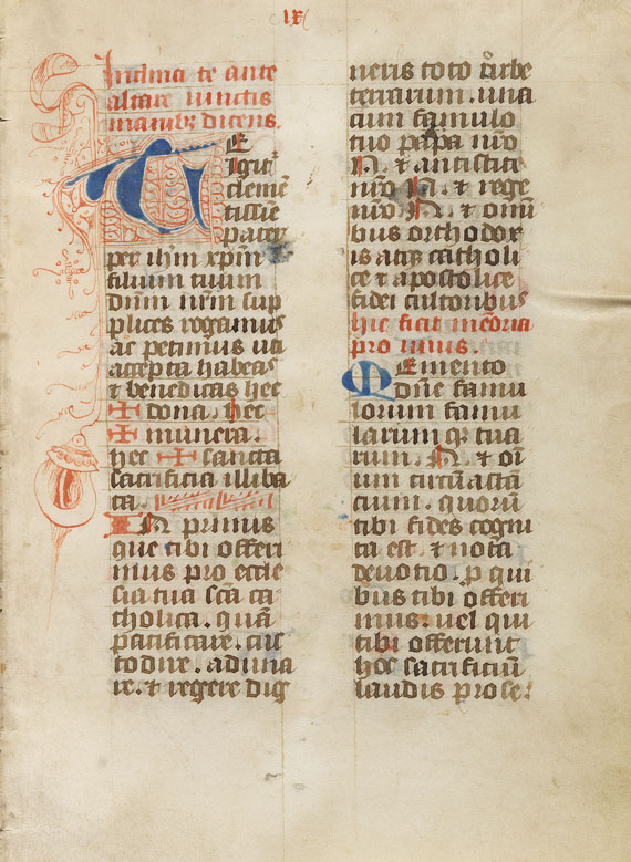 Missale Romanum - Missale von Mechelen (Pergament-Manuskript). Um 1420.