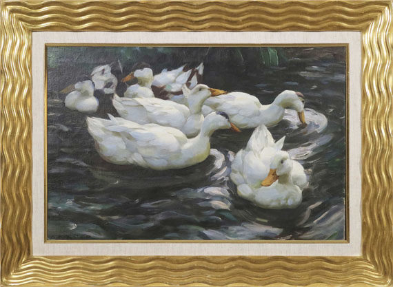 Alexander Koester - Sechs Enten im Wasser - Frame image