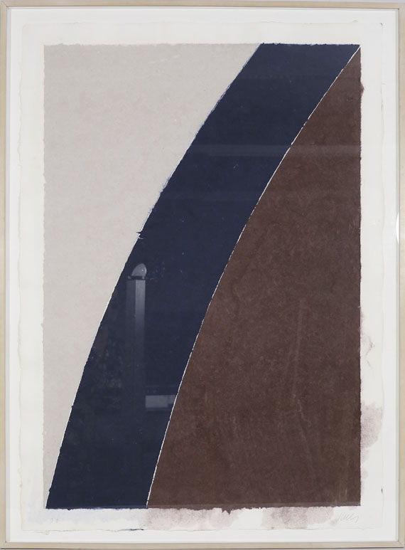 Kelly - Coloured Paper Image XII (Blue Curve with Brown and Grey)