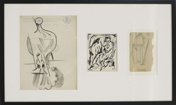 Otto Gutfreund - 3 Blätter: Kubistische Kompositionen
