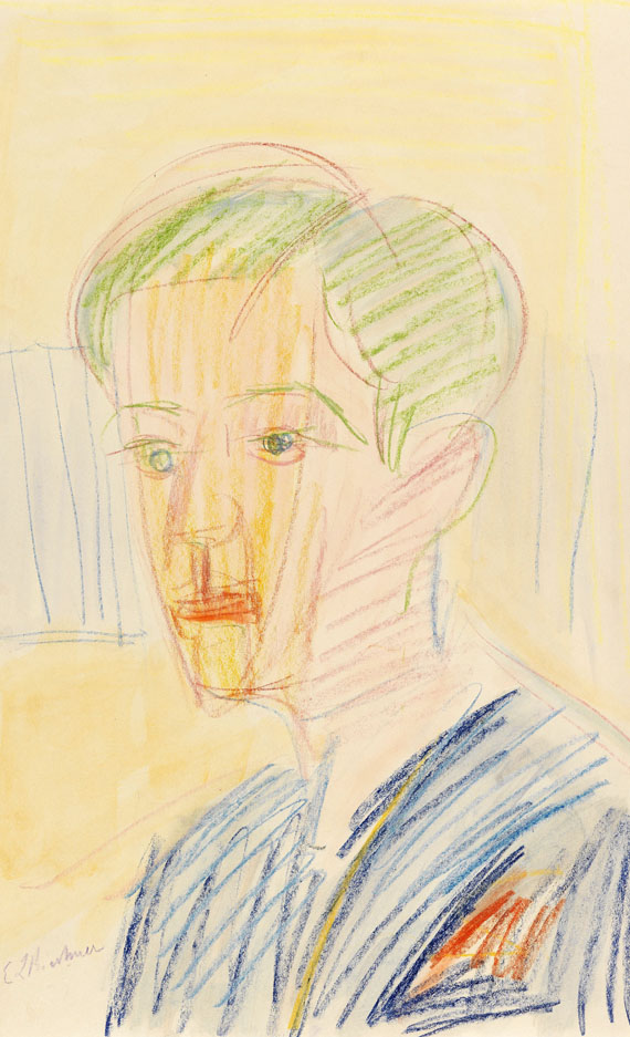 Ernst Ludwig Kirchner - Porträt eines jungen Mannes, Brustbild