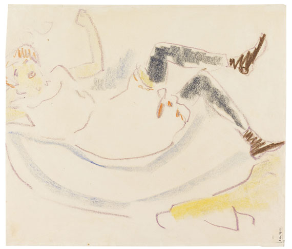 Ernst Ludwig Kirchner - Liegendes Mädchen