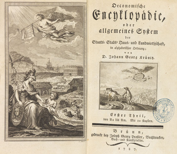 Johann Georg Krünitz - Oeconomische Encyclopädie. 85 Bände der Reihe.