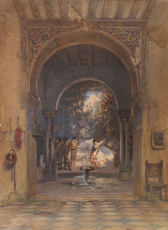 Carl Friedrich Heinrich Werner - Kastagnettentänzerin in der Alhambra in Granada