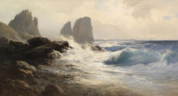 Edward Theodore Compton - Die Faraglioni-Felsen vor der Küste von Capri