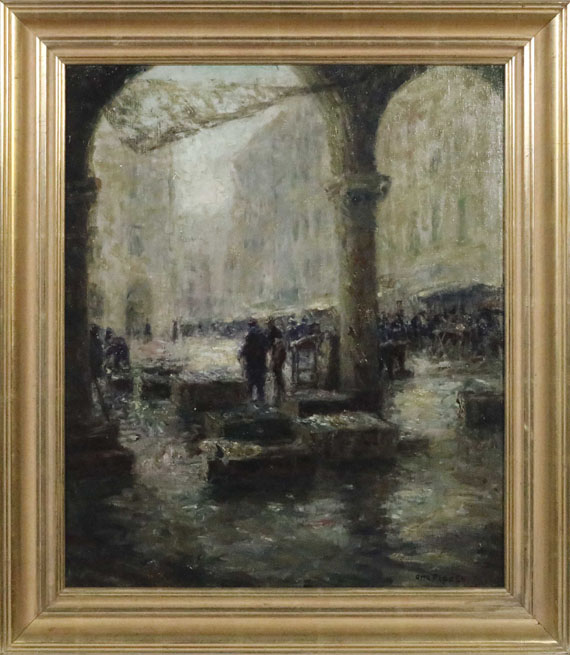 Otto Eduard Pippel - Fischmarkt in Venedig - Frame image
