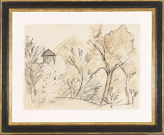 Otto Mueller - Bergige Landschaft mit kleinem Haus - Frame image