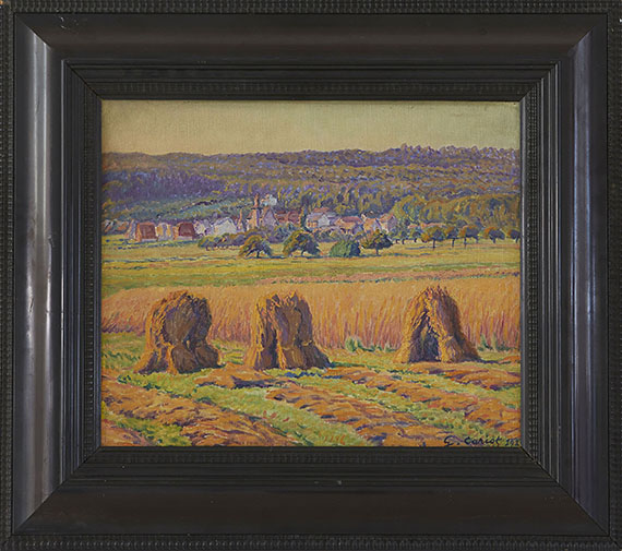 Gustave Cariot - Südfranzösische Landschaft mit Kornpuppen - Frame image