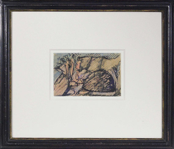 Ernst Ludwig Kirchner - Drei Figuren auf Fehmarn (Postkarte) - Frame image