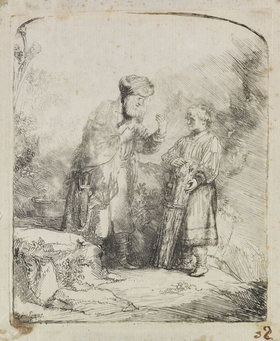 Harmensz. Rembrandt van Rijn - Abraham mit Isaak sprechend