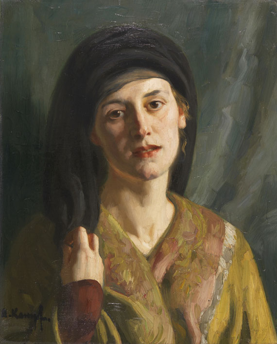 Arthur Kampf - Porträt einer Frau in orientalischem Gewand
