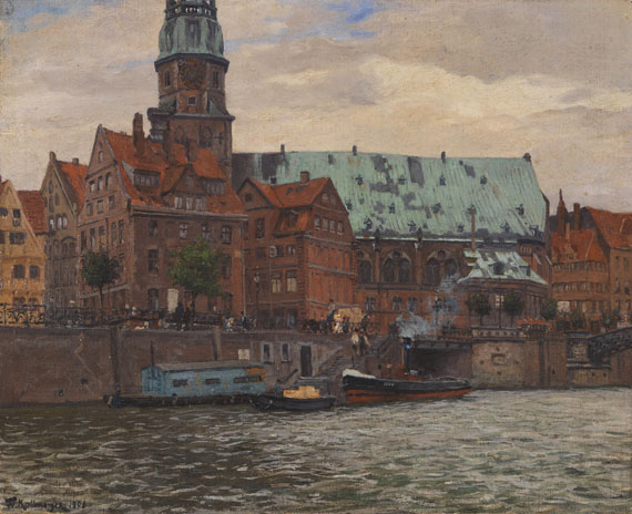 Friedrich Kallmorgen - Blick auf die St. Katharinenkirche in Hamburg
