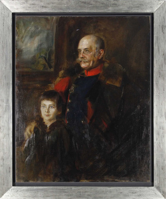 Franz von Lenbach - General von Hartmann und Sohn Hermann - Frame image