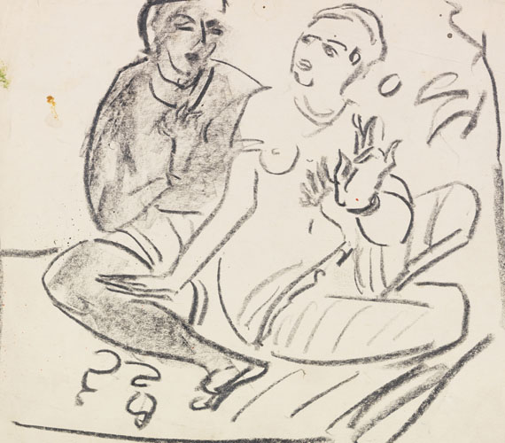 Ernst Ludwig Kirchner - Hockendes Paar (wohl nach Ajanta)