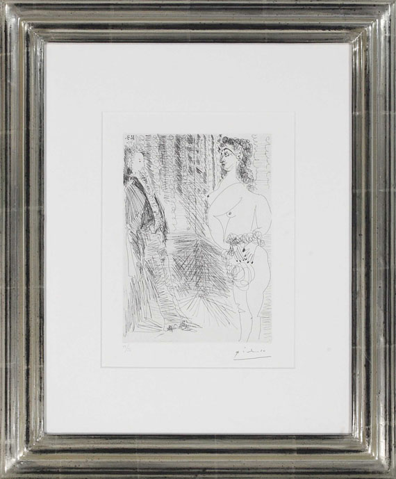 Pablo Picasso - Le cabinet particulier. Degas et une fille - Frame image