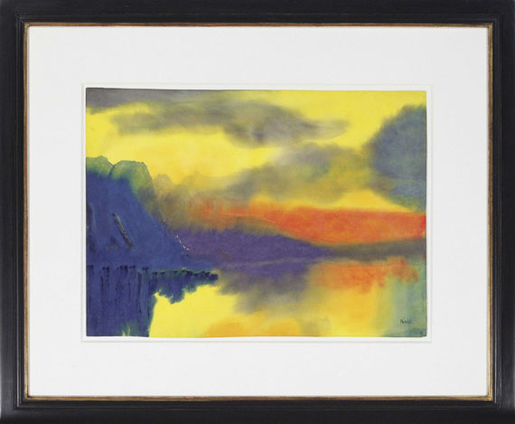 Emil Nolde - Schweizer Bergsee mit Wolkenspiegelungen - Frame image