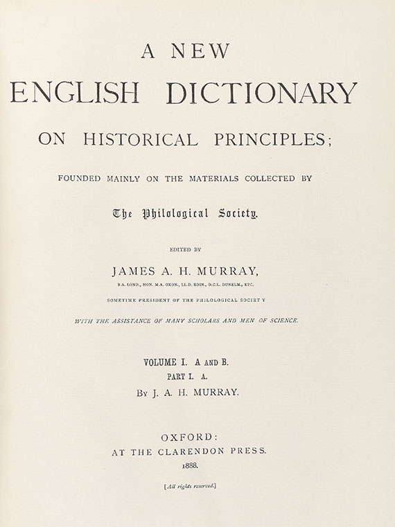 James A. H. Murray - A new English Dictionary. 21 Bände
