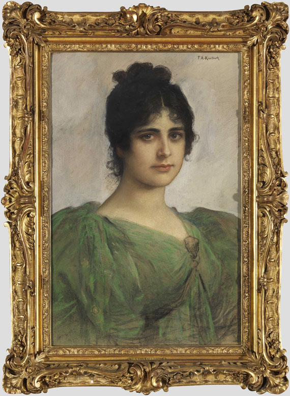 Friedrich August von Kaulbach - Porträt einer Dame (Berta Riedinger-Ort) - Frame image