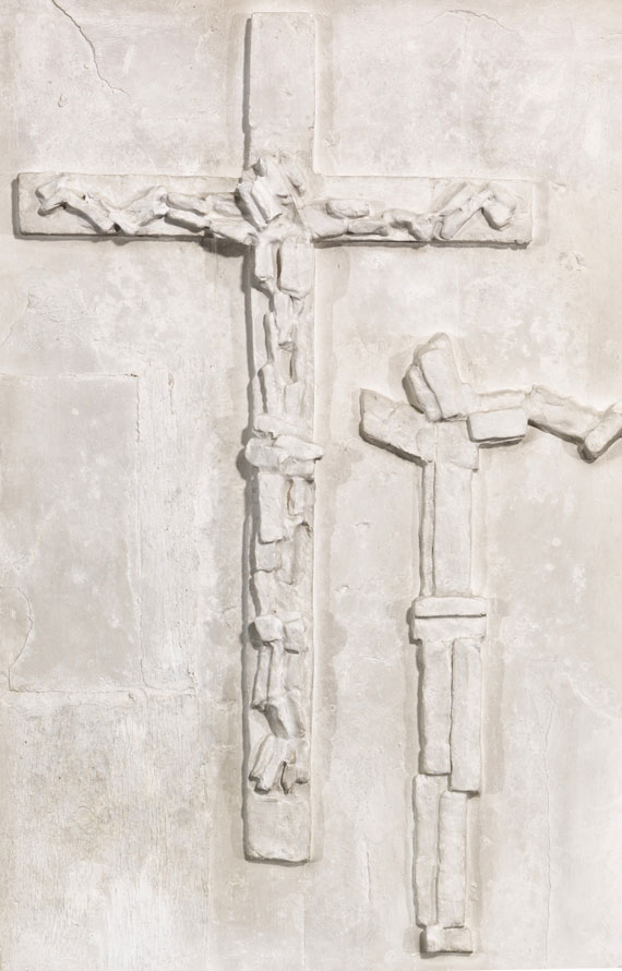 Fritz Wotruba - Relief mit zwei Kruzifixdarstellungen
