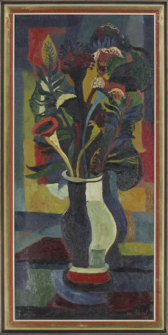 Josef Scharl - Blumen in einer bauchigen Vase - Frame image