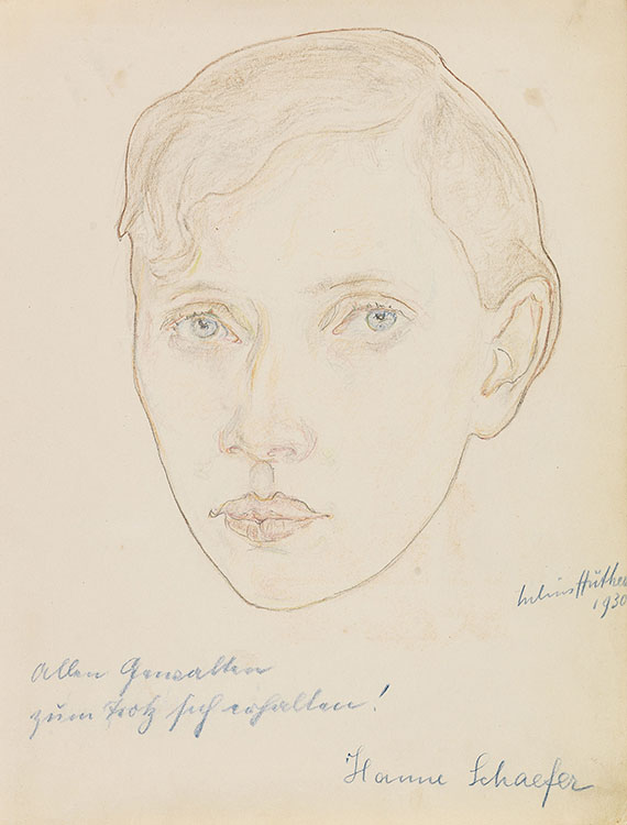 Julius Hüther - Gästebuch mit gezeichneten Porträts - 
