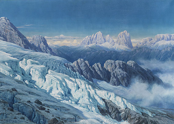 Rudolf Reschreiter - Langkofelgruppe vom Marmolata-Gletscher