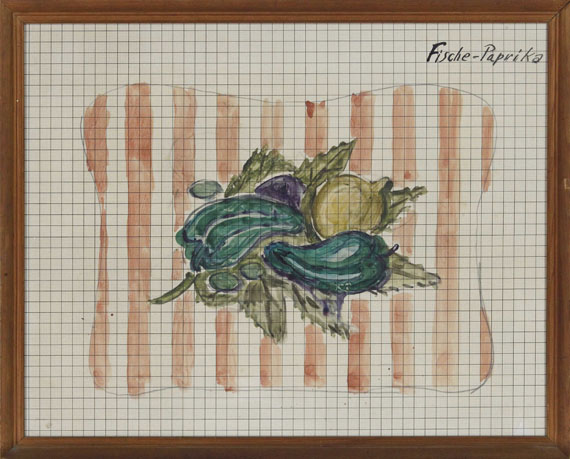 Otto Dix - Fische / Verschiedene Gemüse (Entwurfszeichnungen)
