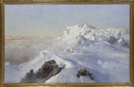 Edward Theodore Compton - Über dem Nebelmeer (Monte Rosa vom Rimpfischhorn) - Frame image