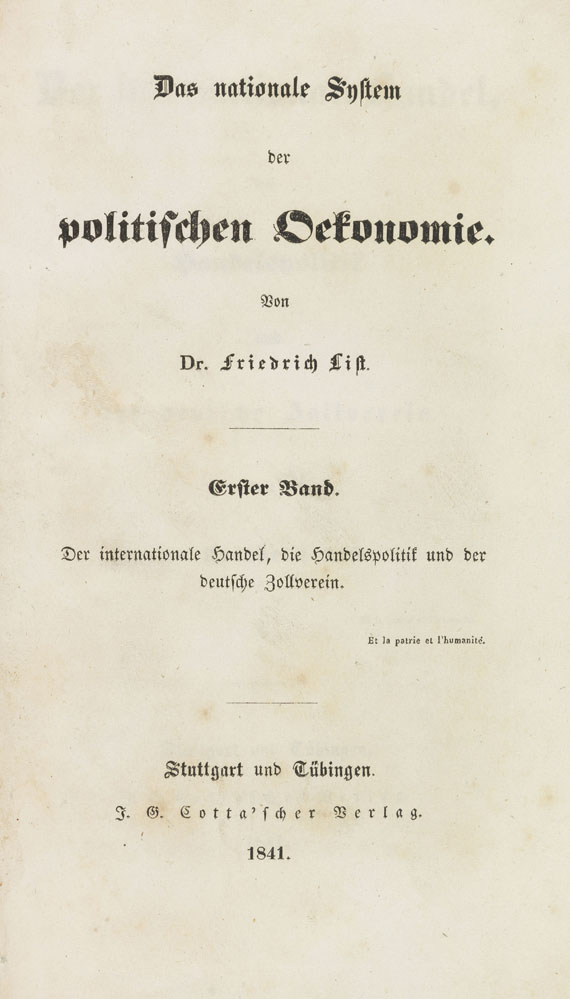 Friedrich List - Das nationale System der politischen Oekonomie
