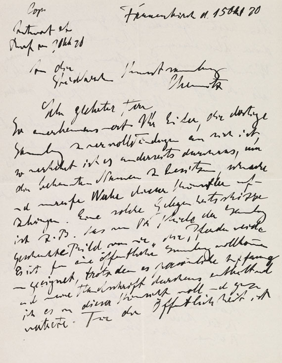 Ernst Ludwig Kirchner - Eigh. Brief, 15. Okt. 1920