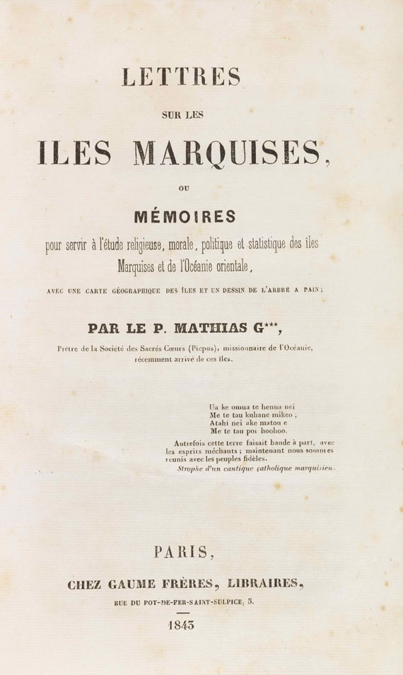 Mathias Gracia - Lettres sur les Iles Marquises