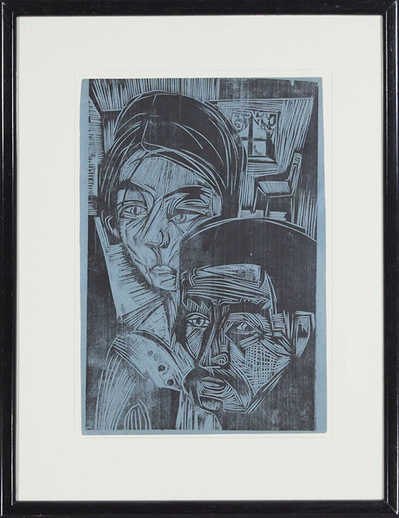 Ernst Ludwig Kirchner - Bauernpaar in der Hütte (Andres und Annamargret Müller) - Frame image