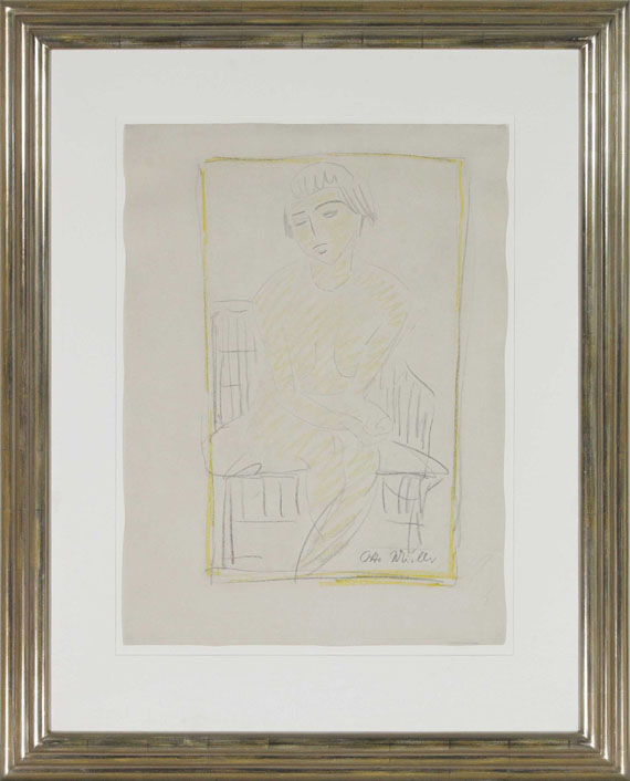 Otto Mueller - Auf dem Stuhl sitzender Mädchenakt - Frame image