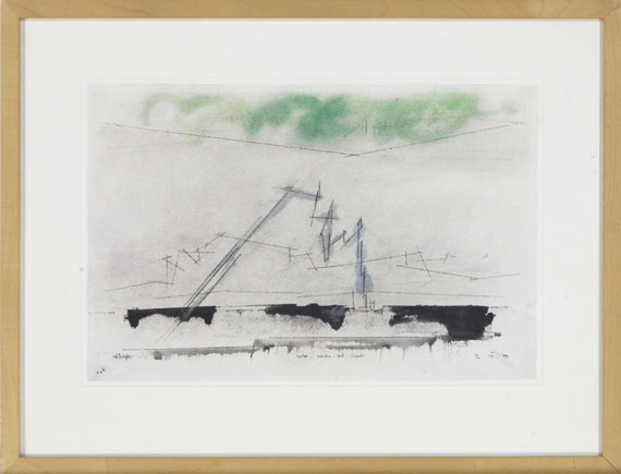 Lyonel Feininger - Water, smoke, and clouds - Frame image