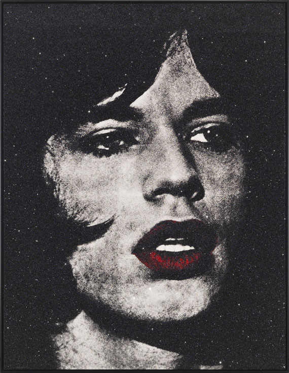 Russell Young - Mick Jagger + red lips / Reggie Kray, Do You Know My Name - Frame image