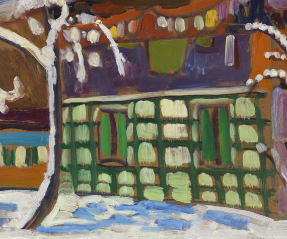 Gabriele Münter - Haus mit Schneebäumen in Kochel - 