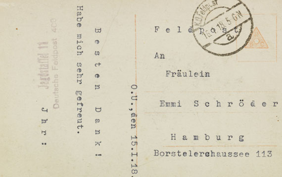 Manfred Freiherr von Richthofen - Porträtpostkarte mit Unterschrift - 