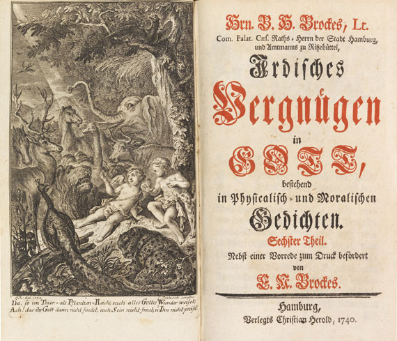 Barthold Heinrich Brockes - Irdisches Vergnügen, Tle. 1-10 in 5 Bdn. und Tle. 1-3 in 1 Band